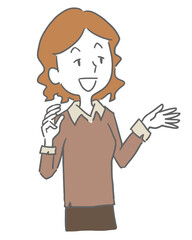 話している女性