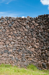 Inca walls background in a sunny day