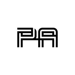 initial letter pa line stroke logo modern