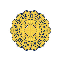 mid autumn concept, chinese charm icon, line fill style