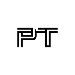 initial letter pt line stroke logo modern