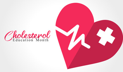 Vector graphic of national cholesterol education month good for national cholesterol education month celebration. flat design. flyer design.flat illustration.