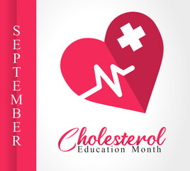 Vector graphic of national cholesterol education month good for national cholesterol education month celebration. flat design. flyer design.flat illustration.