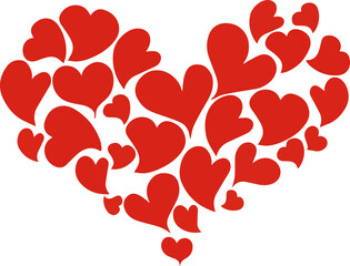 可愛いアートな手書きのハートマークのアイコンイラスト Art Wall Mural A Foolchico