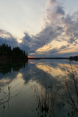 Sunset over Astotin Lake, Elk Island National Park