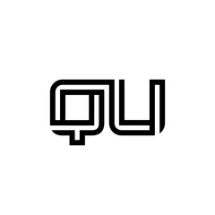 initial letter qu line stroke logo modern