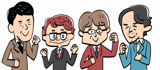 A middle-aged man in a suit, smiling and doing business.
