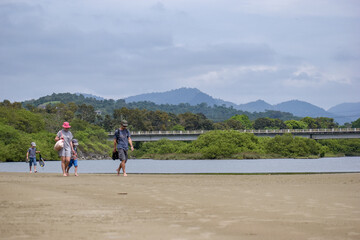 walking on the beach