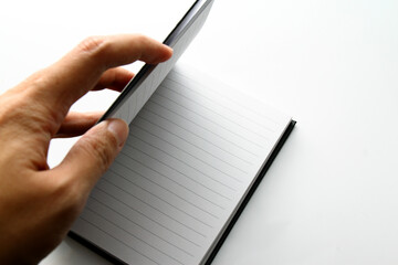 Close up of note book