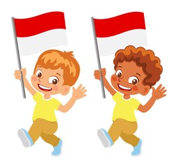 Monaco flag in hand set