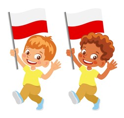 Poland flag in hand set