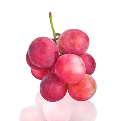 red grapes isolated on white background.