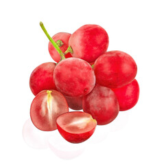 red grape isolated on white background