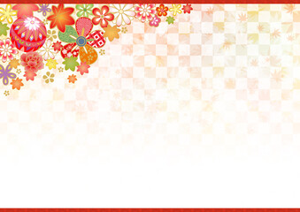 シームレス和柄パターン 秋色 Wall Mural Wallpaper Murals Iwozon