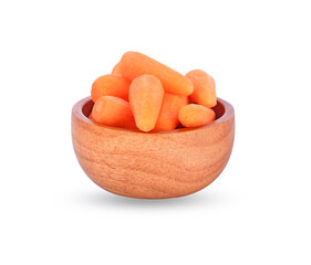 baby carrot isolation on white background.