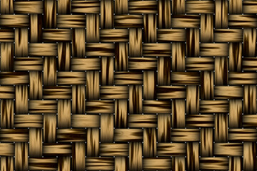 Brown basket weave seamless background. Classic cross woven texture decorative pattern. Natural wicker bamboo effect