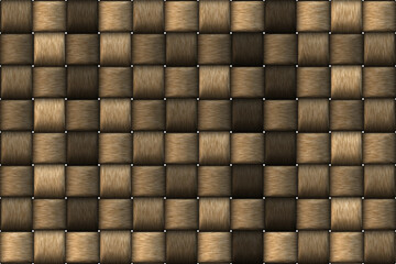 Brown basket weave seamless background. Classic cross woven texture decorative pattern. Natural wicker bamboo effect