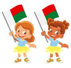 Madagascar flag in hand set