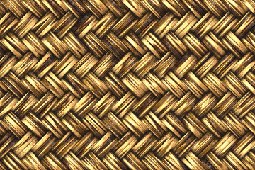 Brown basket weave seamless background. Classic cross woven texture decorative pattern. Natural wicker bamboo effect