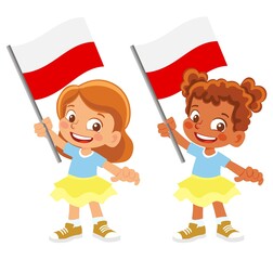 Poland flag in hand set