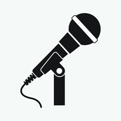 Microphone icon design isolated on white background.