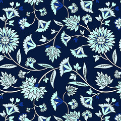 traditional Indian paisley pattern on  navy   background