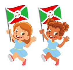 Burundi flag in hand set