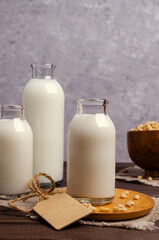 Milk pine nut in glass