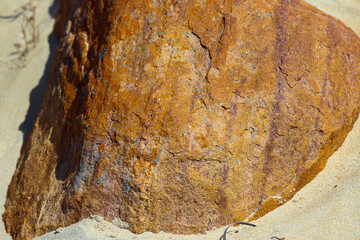 Rocky Landscape at popular snorkeling, sliding down massive sand dunes, swimming and diving location at Injidup Beach , Western Australia which is located a short drive from Yallingup.