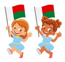 Madagascar flag in hand set