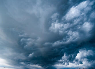 dark storm clouds with background,Dark clouds before a thunder-storm.