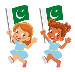 Pakistan flag in hand set