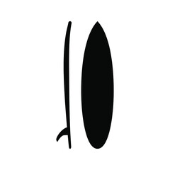 surfboard set in black color water illustration on white. Sea extreme sport. Wood surf board Summer Surfing trendy flat style for graphic design, web-site. Vector illustration. EPS10
