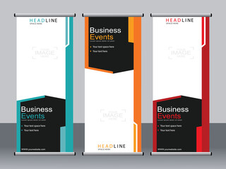 Business banner roll up set,standee banner template,Modern banner.