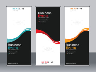 Business banner roll up set,standee banner template,Modern banner.