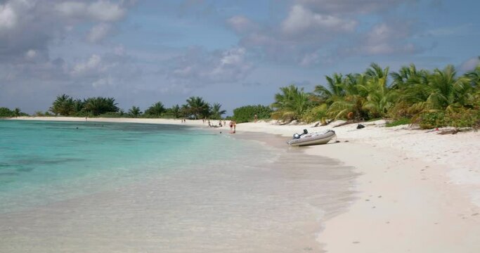 Sandy Island Beach, waves lapping the shore, Carriacou, Grenada