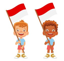 Monaco flag in hand set