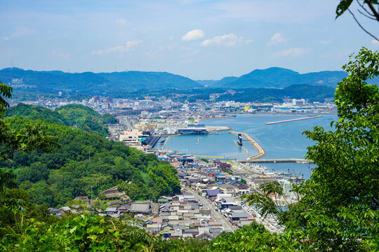 岡山県　鷲羽山から見下ろす倉敷市の児島地域
