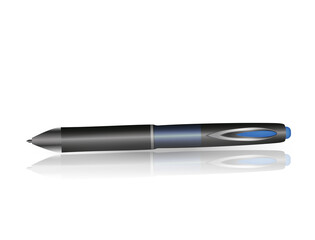 A black ballpoint pen lying