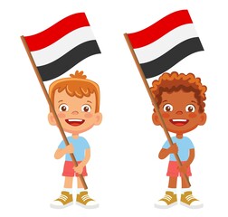 yemen flag in hand set