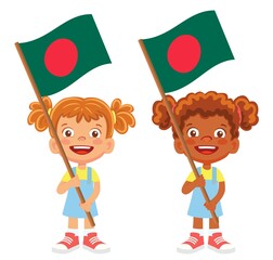 Bangladesh flag in hand set