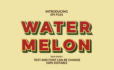 Obraz premium 3d strong bold water melon editable font and text style effect.