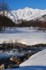 白馬村 五竜岳　冬景色