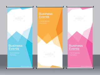 Fototapeta premium Business banner roll up set,standee banner template,Modern banner.