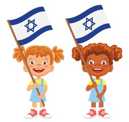 Israel flag in hand set