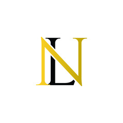 Initial Monogram letter NL LN Logo isolated in white
