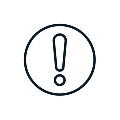Exclamation, warning, caution outline icons. Vector illustration. Editable stroke. Isolated icon suitable for web, infographics, interface and apps.