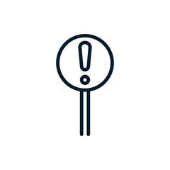 Exclamation, warning, caution outline icons. Vector illustration. Editable stroke. Isolated icon suitable for web, infographics, interface and apps.