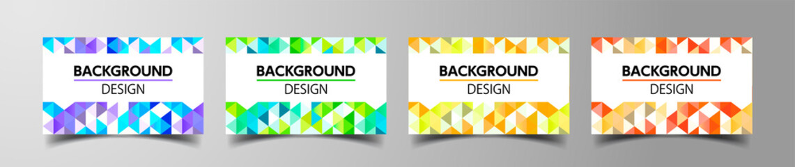 三角形が並んだ抽象的な背景デザイン、図形のパターンデザイン、カードデザインのテンプレート