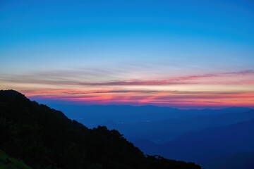 伊吹山で見た日没後のブルーモーメント情景＠滋賀